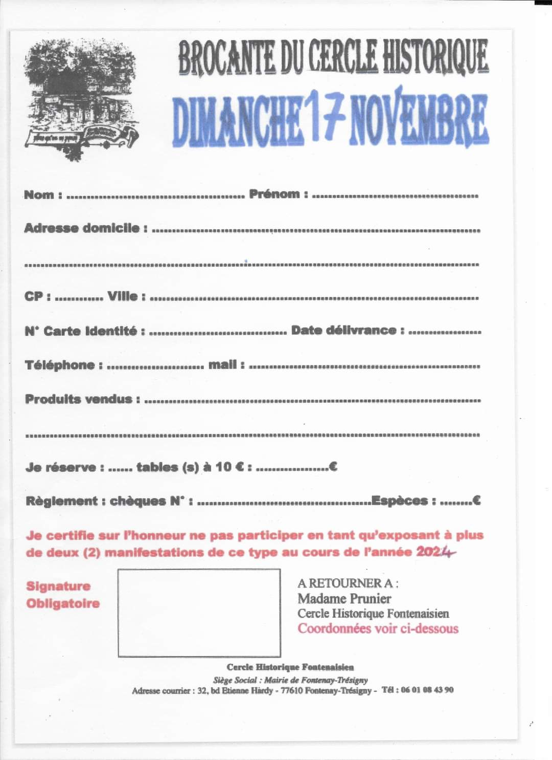 Inscription Brocante de Noël 2024